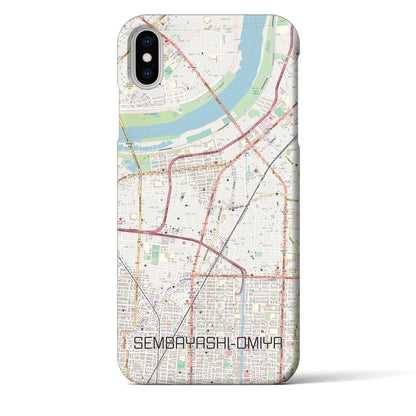 【千林大宮（大阪府）】地図柄iPhoneケース（バックカバータイプ）