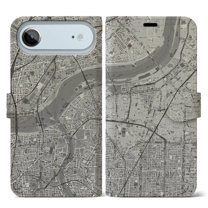 【千林大宮（大阪府）】地図柄iPhoneケース（手帳タイプ）