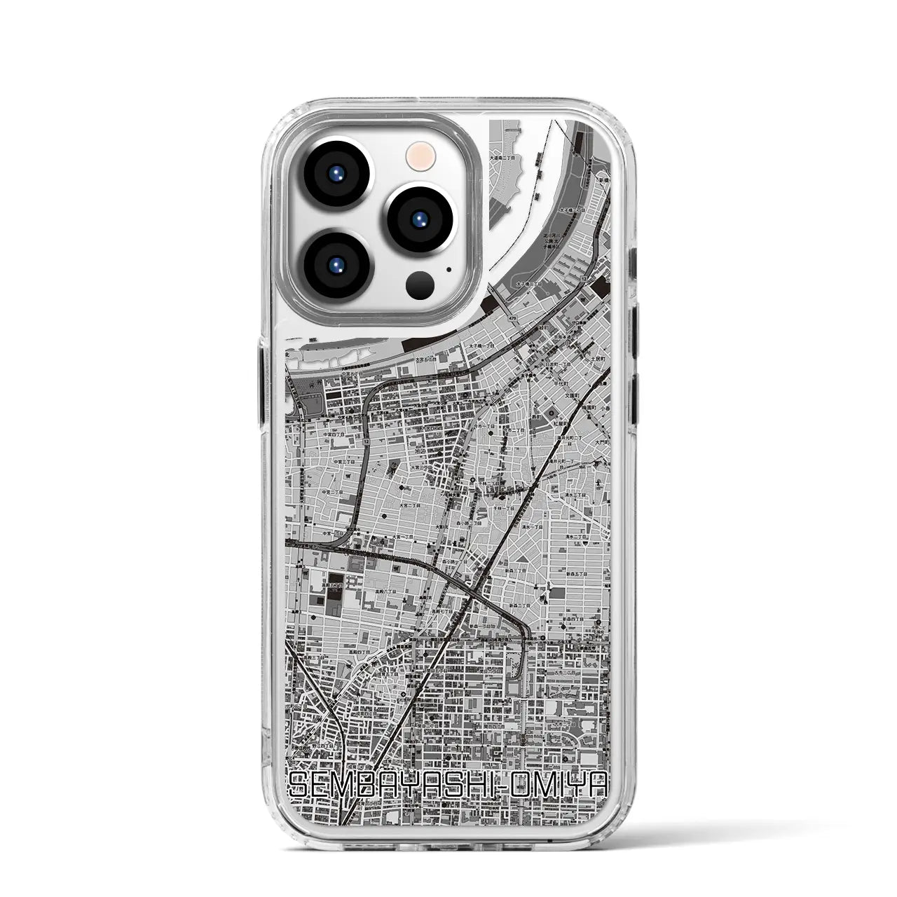 【千林大宮（大阪府）】地図柄iPhoneケース（MagSafeタイプ）