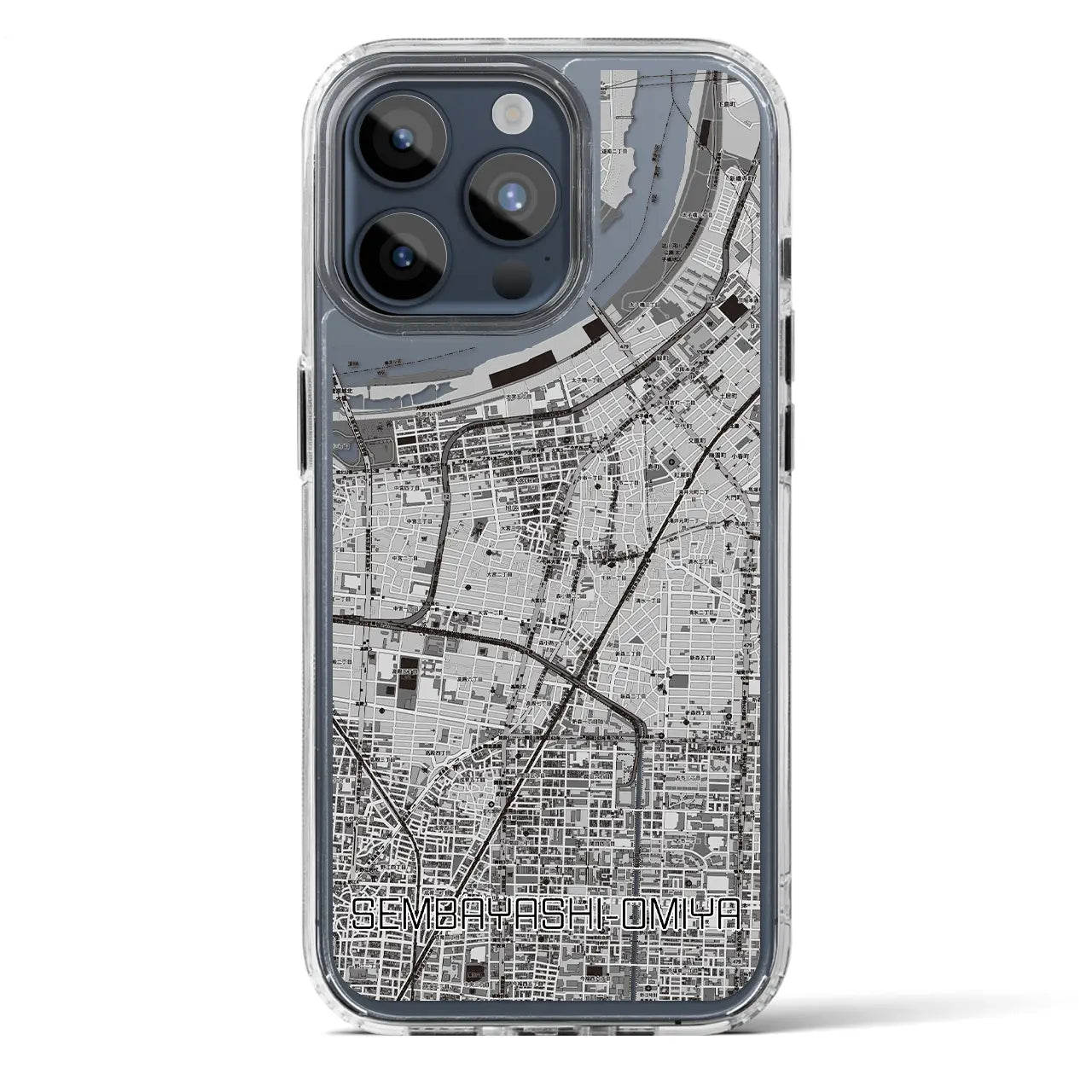【千林大宮（大阪府）】地図柄iPhoneケース（MagSafeタイプ）