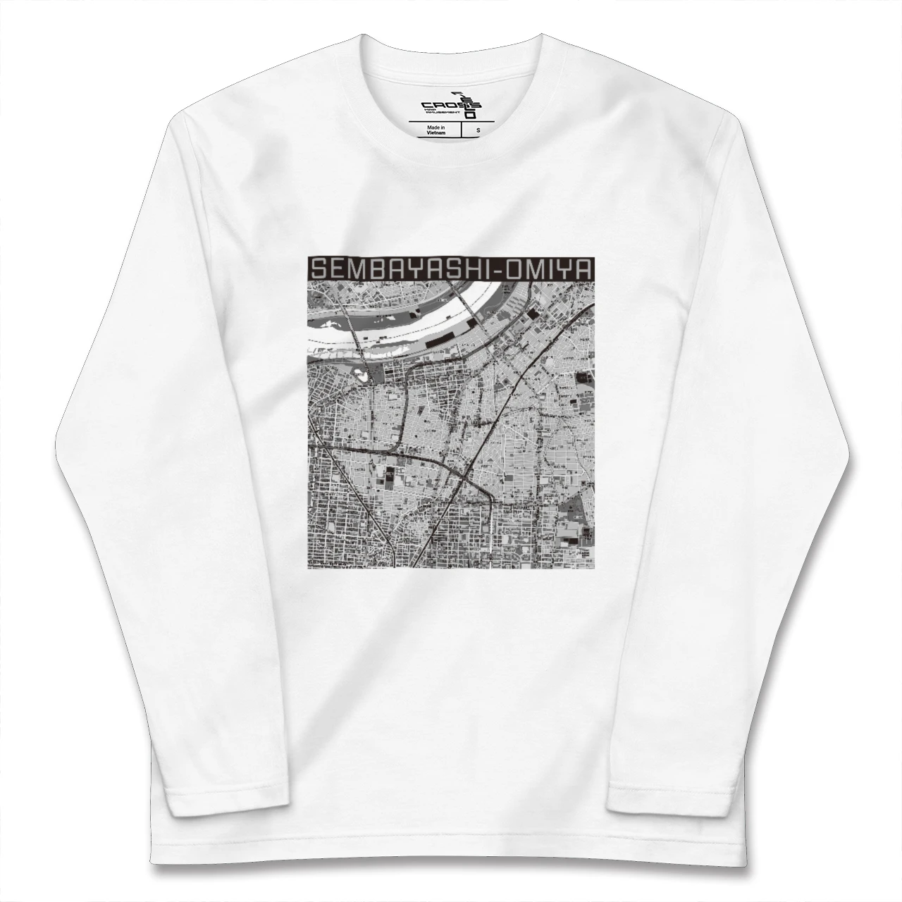 【千林大宮（大阪府）】地図柄ロングスリーブTシャツ