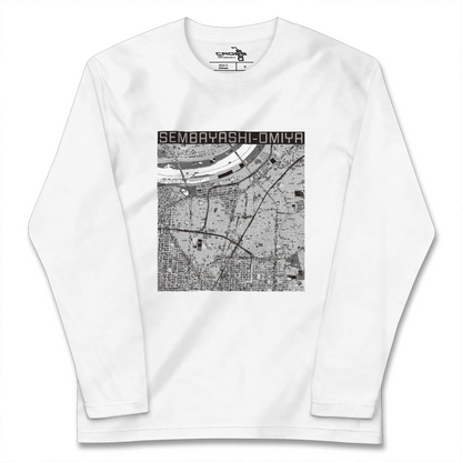 【千林大宮（大阪府）】地図柄ロングスリーブTシャツ