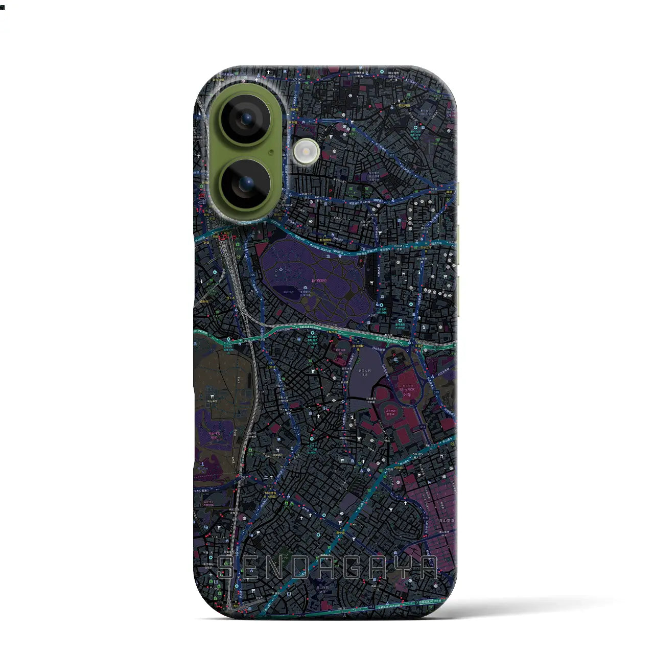 【千駄ケ谷（東京都）】地図柄iPhoneケース（バックカバータイプ）