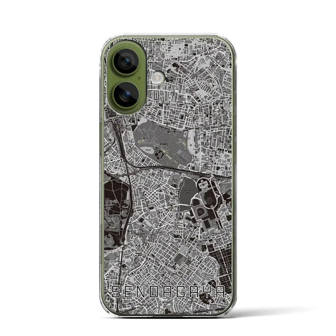 【千駄ケ谷(東京都)】地図柄iPhoneケース(クリアタイプ)モノトーン・iPhone 17 Pro Max 用