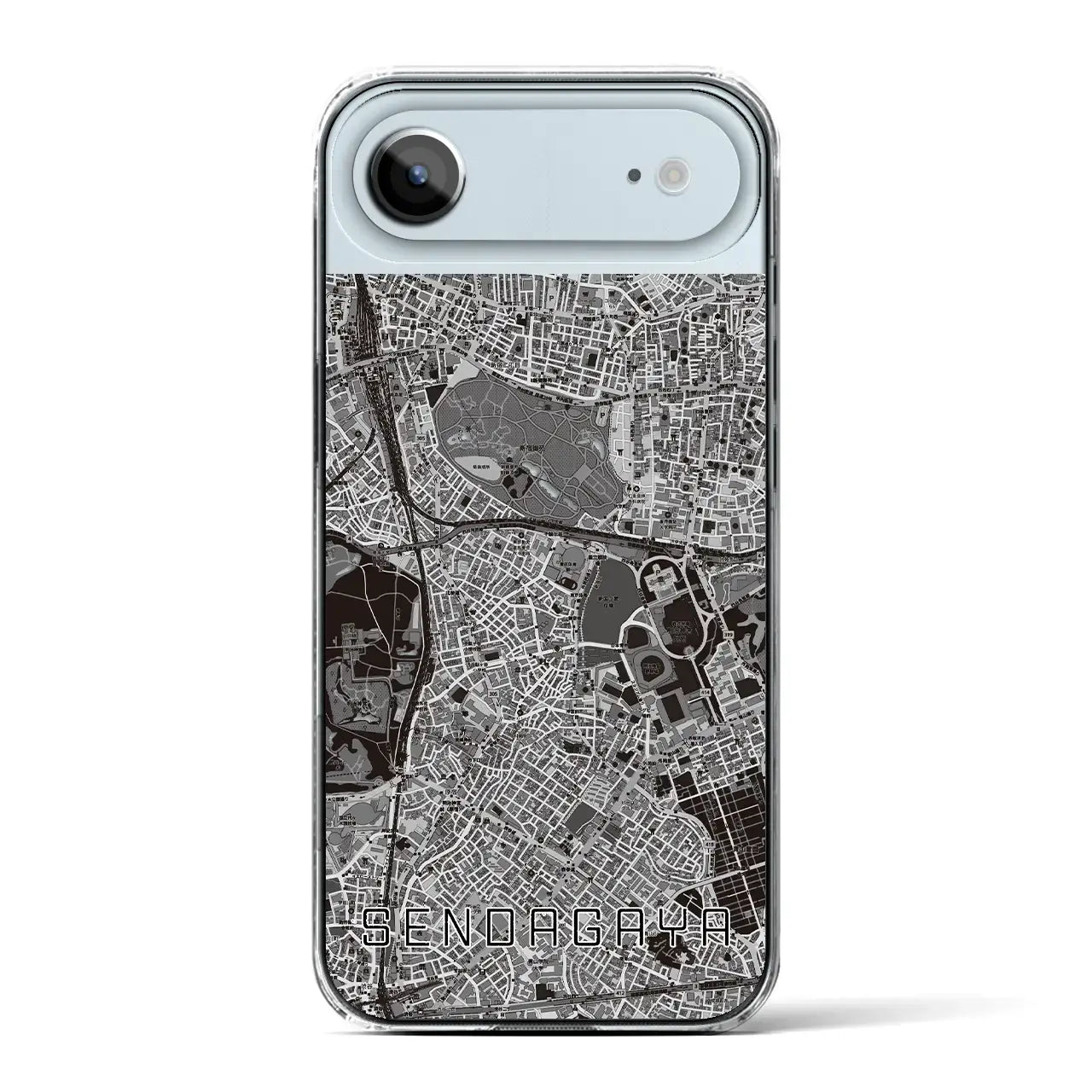 【千駄ケ谷（東京都）】地図柄iPhoneケース（クリアタイプ）