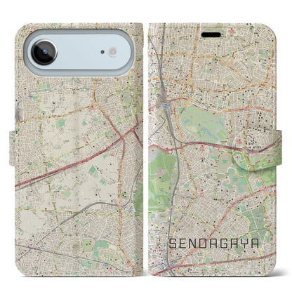 【千駄ケ谷（東京都）】地図柄iPhoneケース（手帳タイプ）