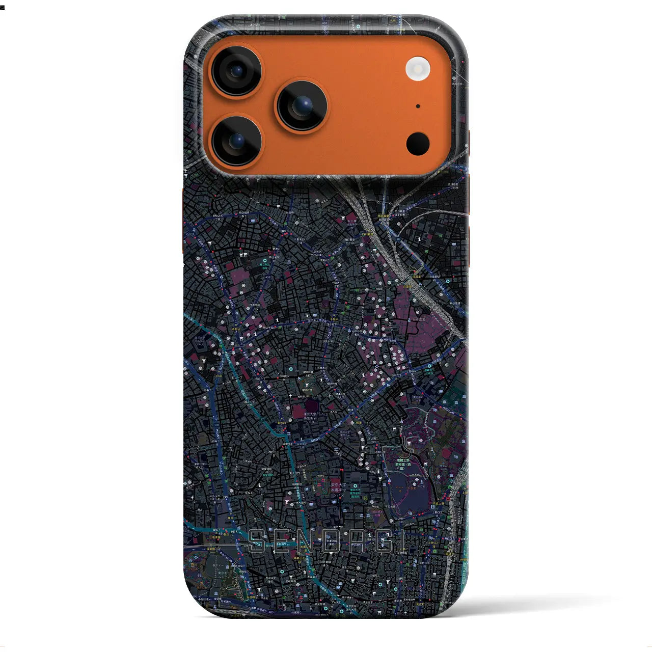 【千駄木（東京都）】地図柄iPhoneケース（バックカバータイプ）