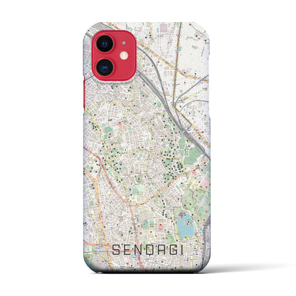 【千駄木（東京都）】地図柄iPhoneケース（バックカバータイプ）