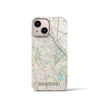 【千駄木（東京都）】地図柄iPhoneケース（バックカバータイプ）