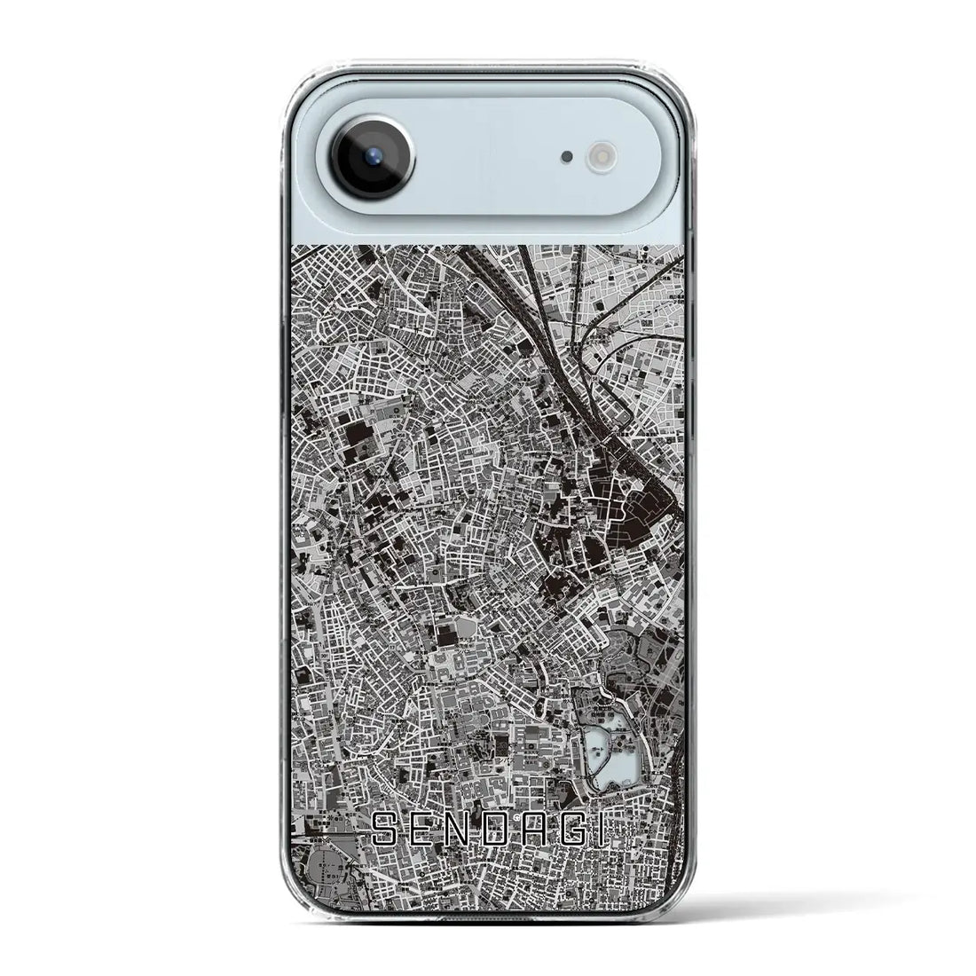 【千駄木(東京都)】地図柄iPhoneケース(クリアタイプ)モノトーン・iPhone 17 Pro Max 用