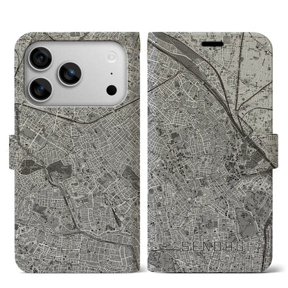 【千駄木（東京都）】地図柄iPhoneケース（手帳タイプ）