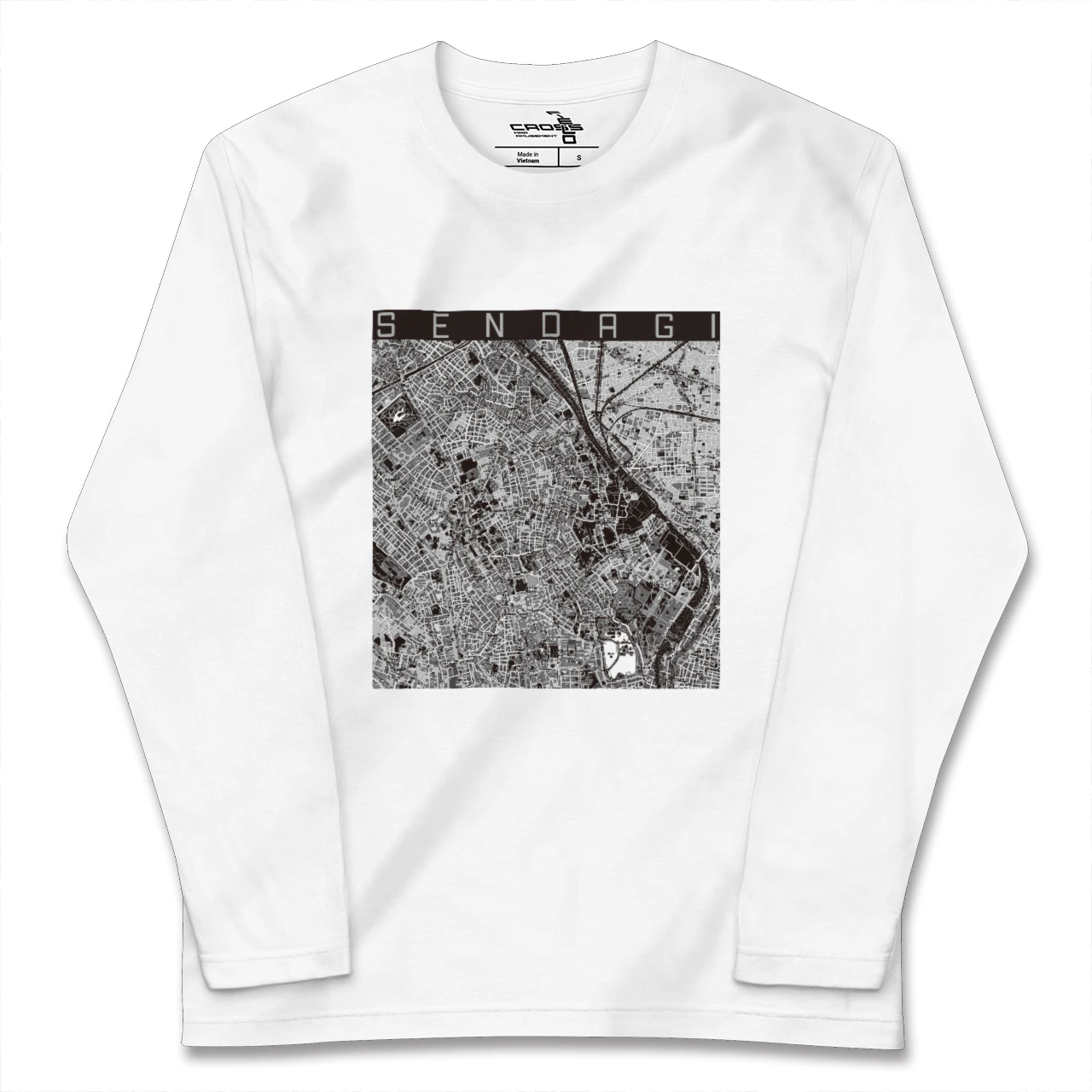 【千駄木（東京都）】地図柄ロングスリーブTシャツ