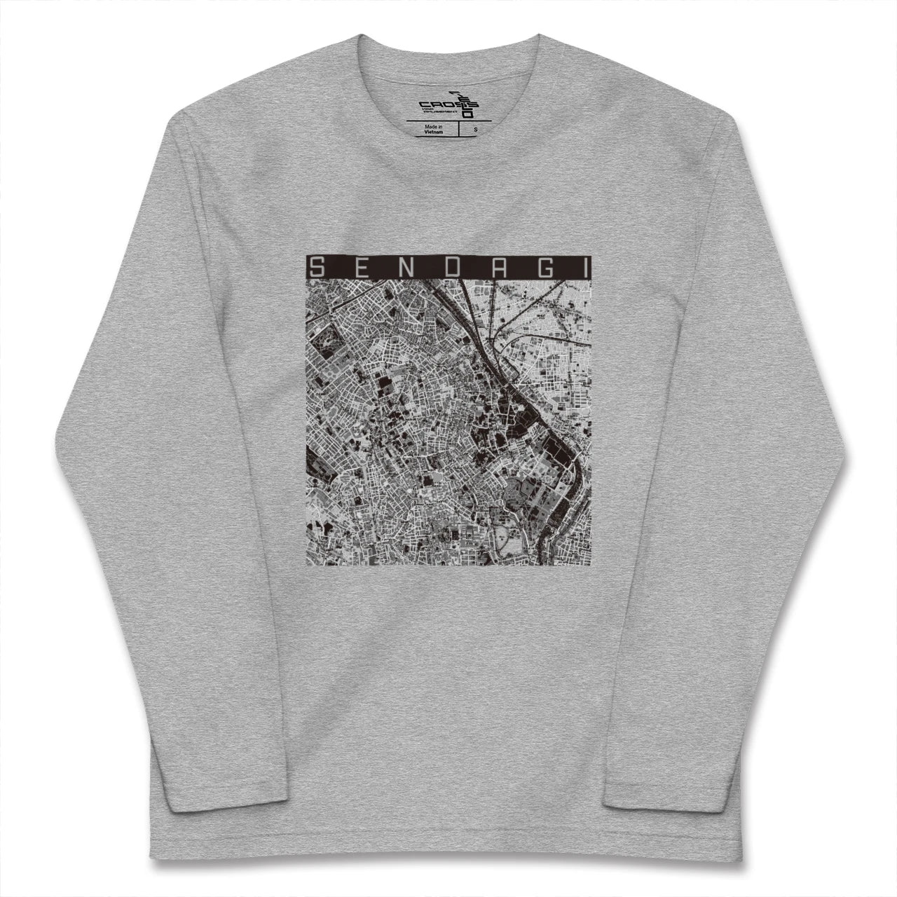 【千駄木（東京都）】地図柄ロングスリーブTシャツ