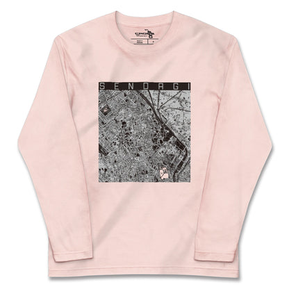 【千駄木（東京都）】地図柄ロングスリーブTシャツ