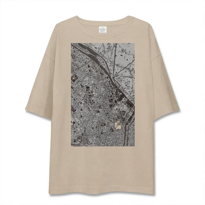 【千駄木（東京都）】地図柄ビッグシルエットTシャツ