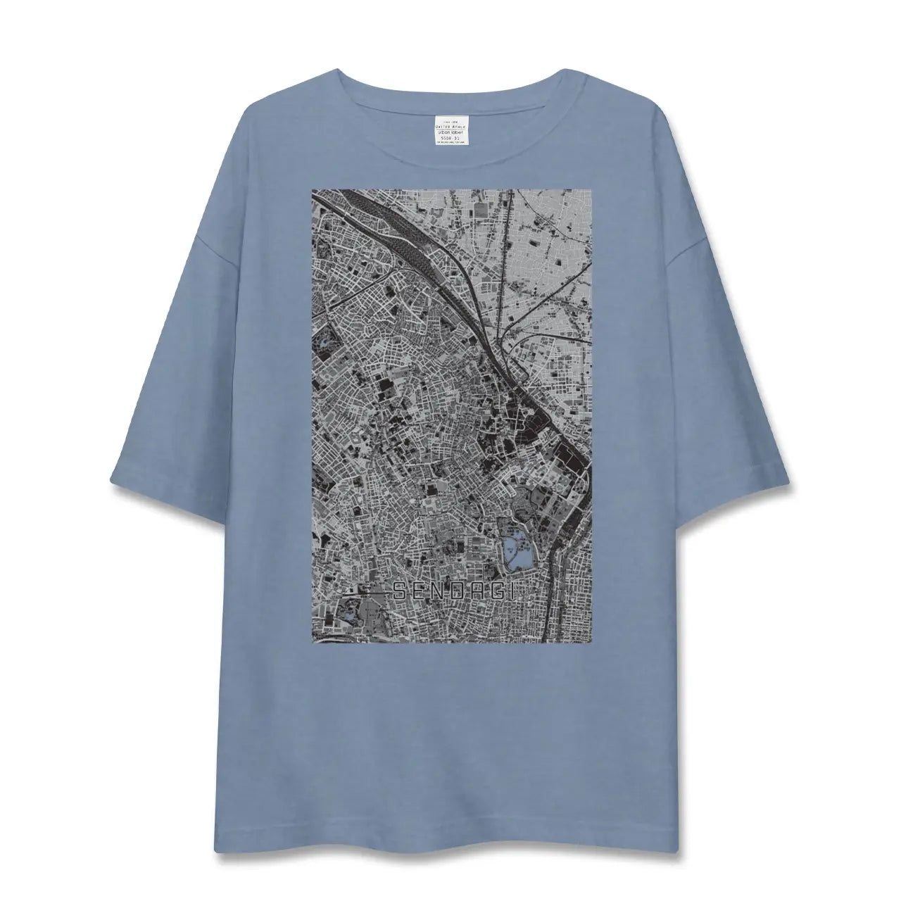 【千駄木（東京都）】地図柄ビッグシルエットTシャツ