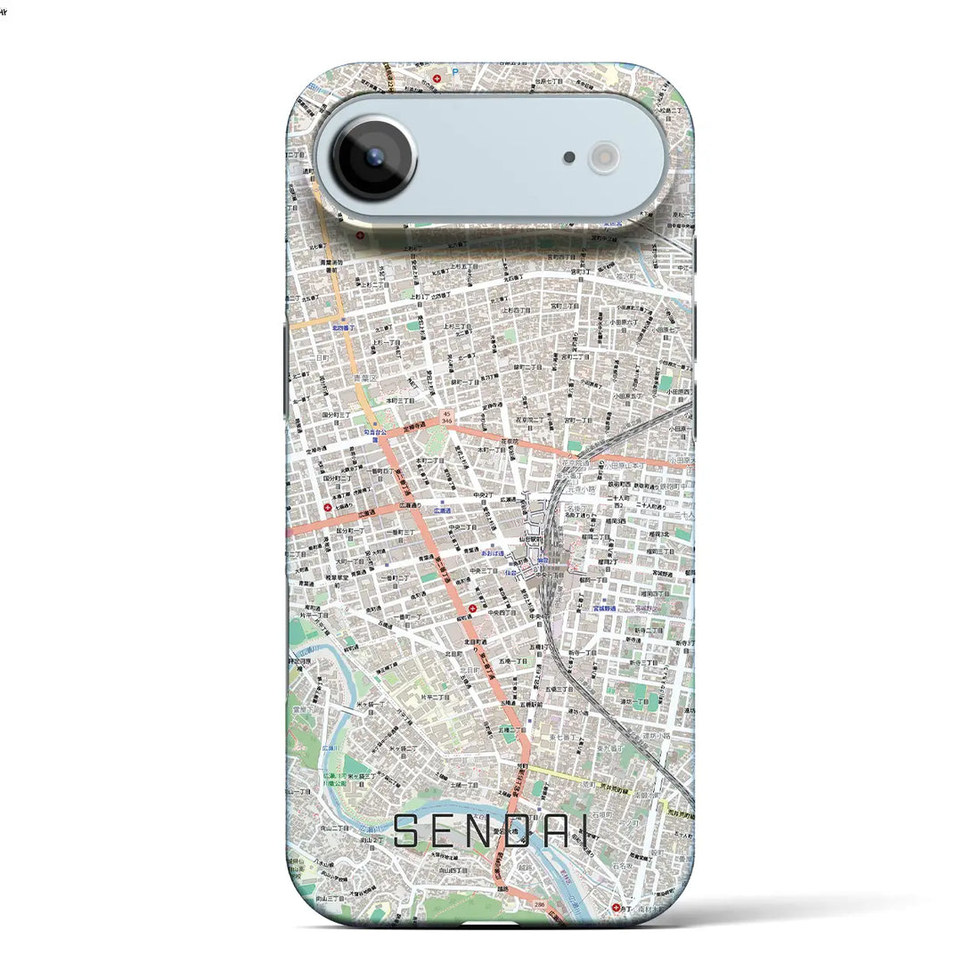 【仙台2(宮城県)】地図柄iPhoneケース(バックカバータイプ)ナチュラル・iPhone 17 Pro Max 用