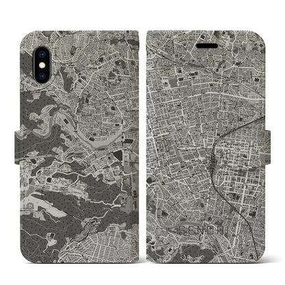 【仙台2（宮城県）】地図柄iPhoneケース（手帳タイプ）