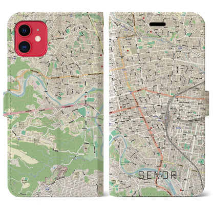 【仙台2（宮城県）】地図柄iPhoneケース（手帳タイプ）