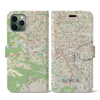 【仙台2（宮城県）】地図柄iPhoneケース（手帳タイプ）