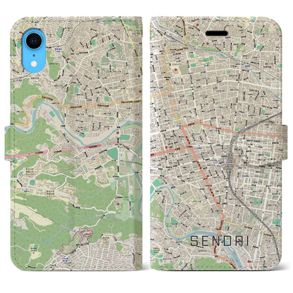 【仙台2（宮城県）】地図柄iPhoneケース（手帳タイプ）
