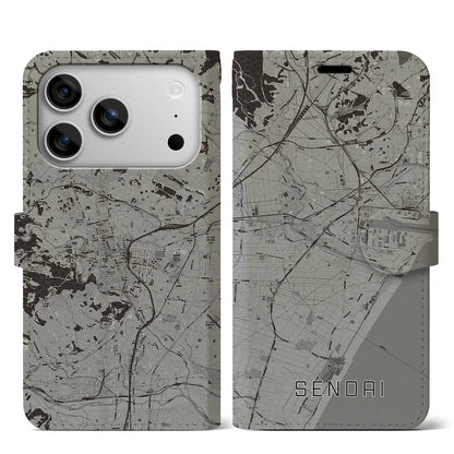 【仙台（宮城県）】地図柄iPhoneケース（手帳タイプ）