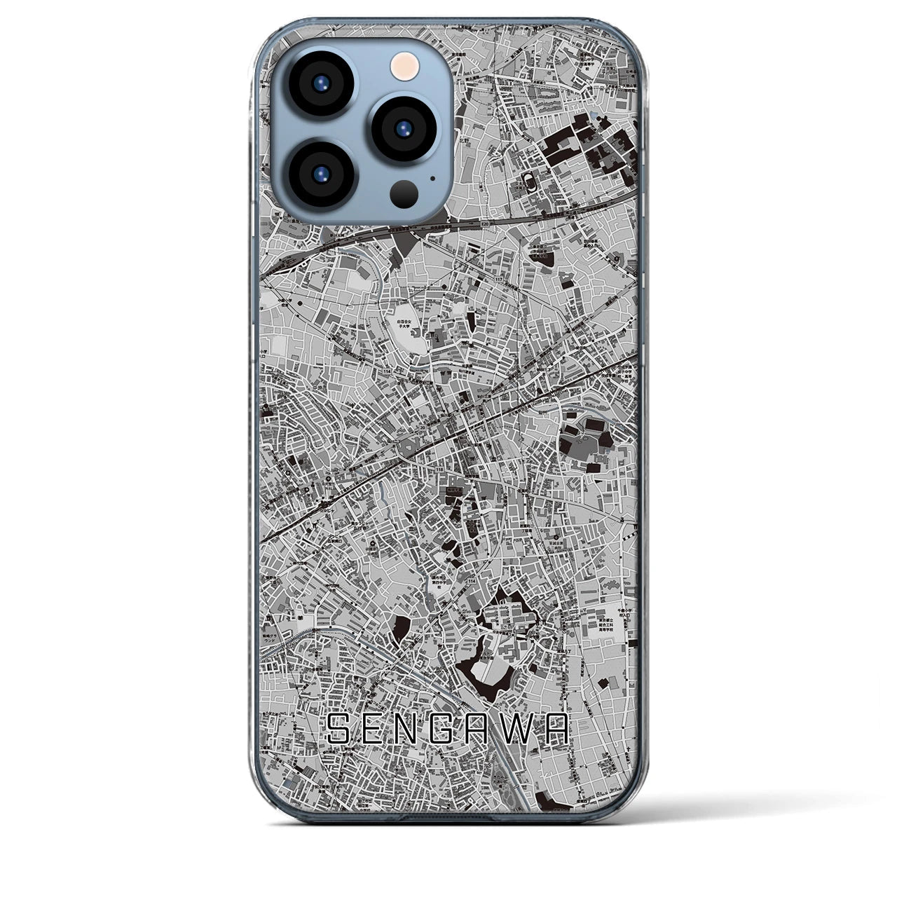 【仙川（東京都）】地図柄iPhoneケース（クリアタイプ）