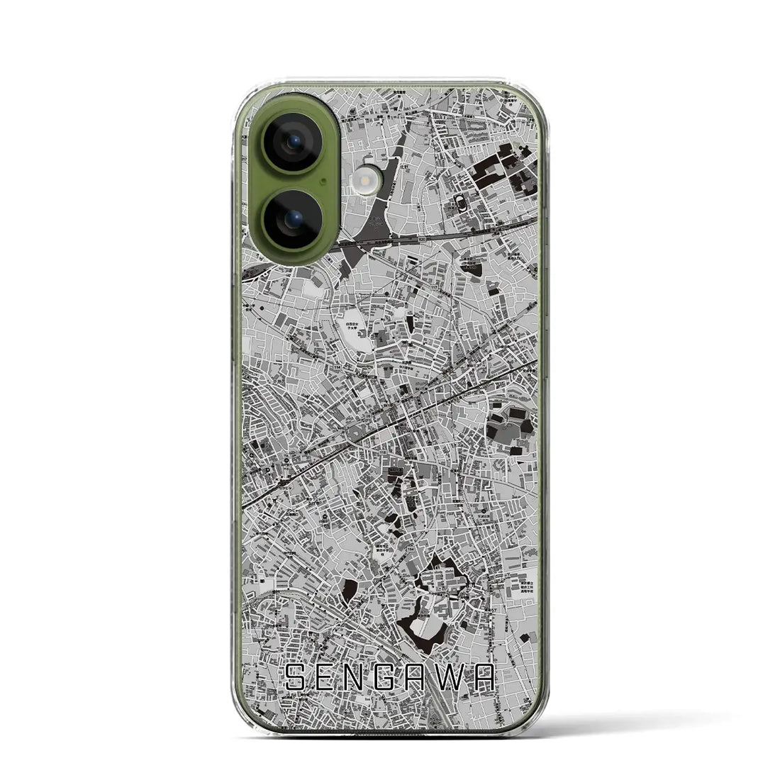 【仙川(東京都)】地図柄iPhoneケース(クリアタイプ)モノトーン・iPhone 17 Pro Max 用