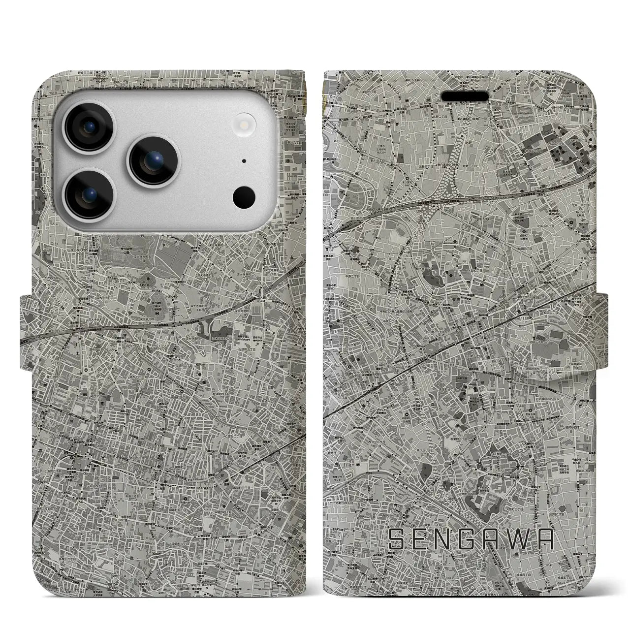 【仙川（東京都）】地図柄iPhoneケース（手帳タイプ）