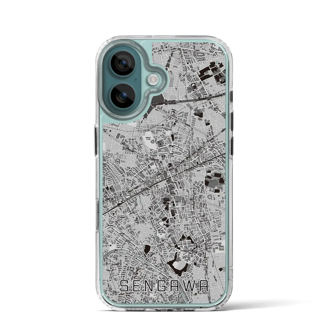 【仙川（東京都）】地図柄iPhoneケース（MagSafeタイプ）モノトーン・iPhone 16 Pro 用