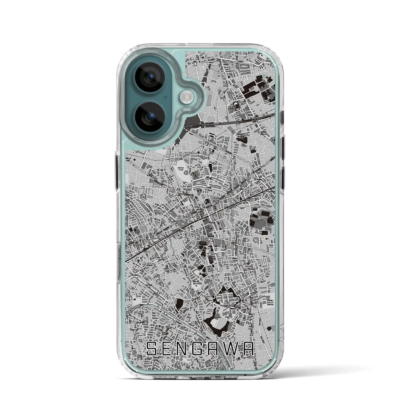 【仙川（東京都）】地図柄iPhoneケース（MagSafeタイプ）モノトーン・iPhone 16 Pro 用