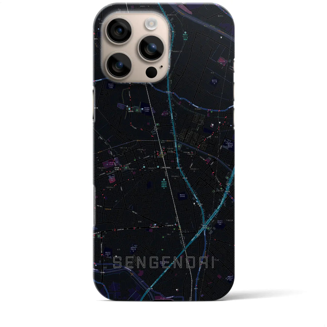 【せんげん台(埼玉県)】地図柄iPhoneケース(バックカバータイプ)