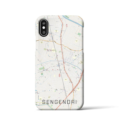 【せんげん台（埼玉県）】地図柄iPhoneケース（バックカバータイプ）