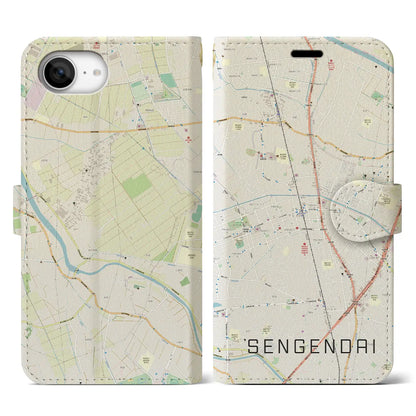 【せんげん台（埼玉県）】地図柄iPhoneケース（手帳タイプ）