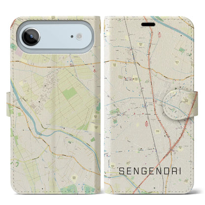 【せんげん台（埼玉県）】地図柄iPhoneケース（手帳タイプ）