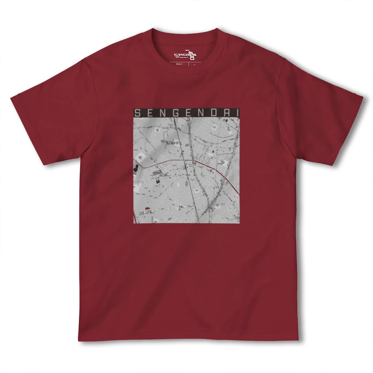 【せんげん台（埼玉県）】地図柄ヘビーウェイトTシャツ