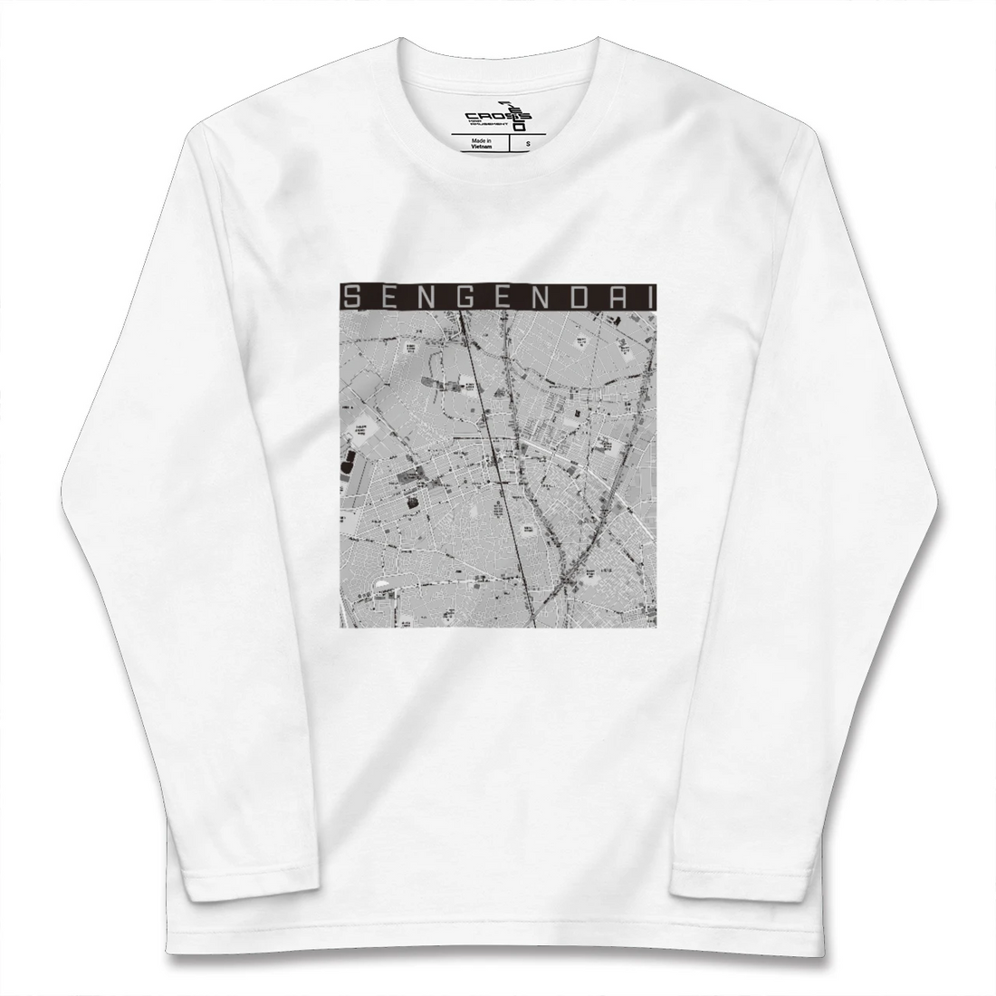【せんげん台(埼玉県)】地図柄ロングスリーブTシャツ