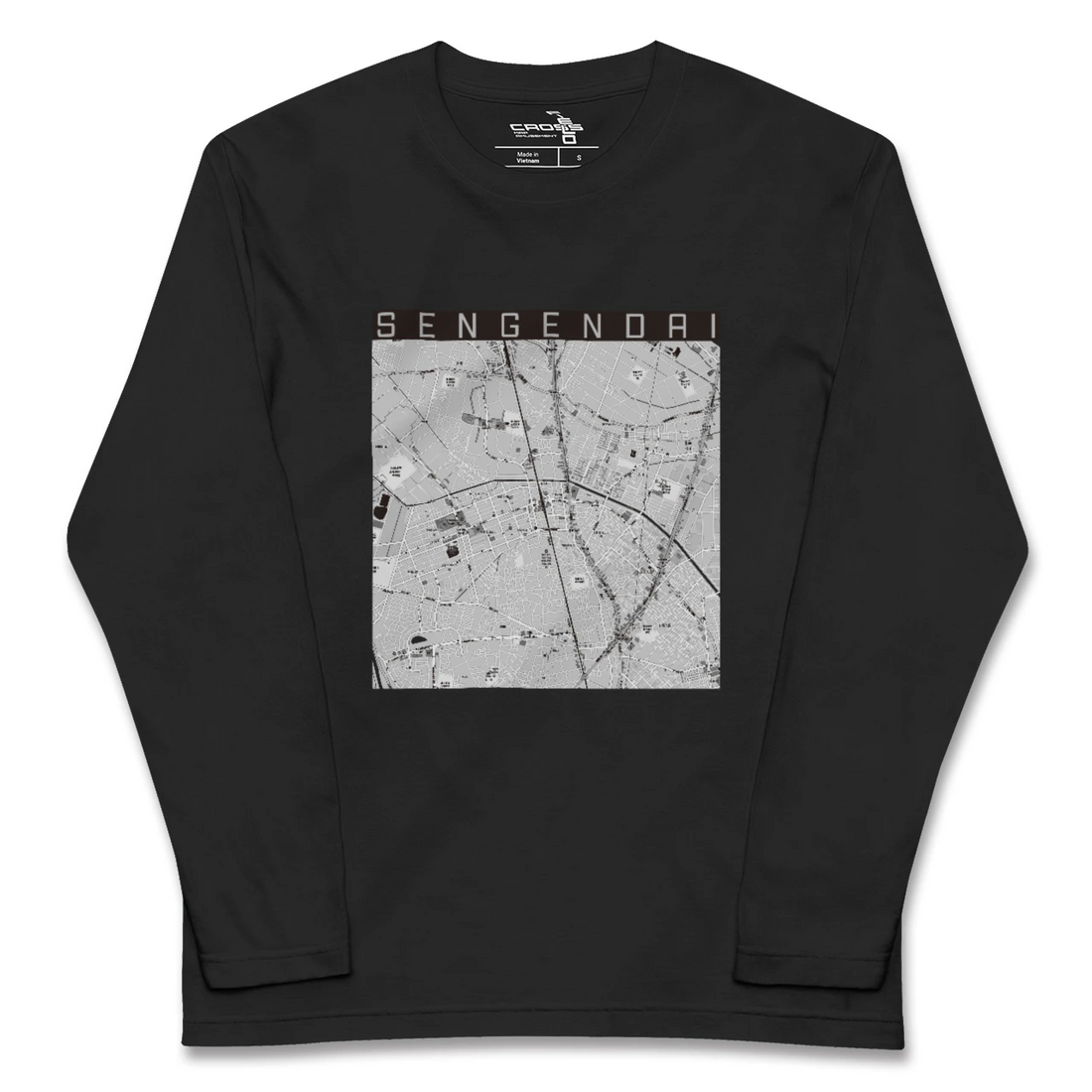 【せんげん台(埼玉県)】地図柄ロングスリーブTシャツ