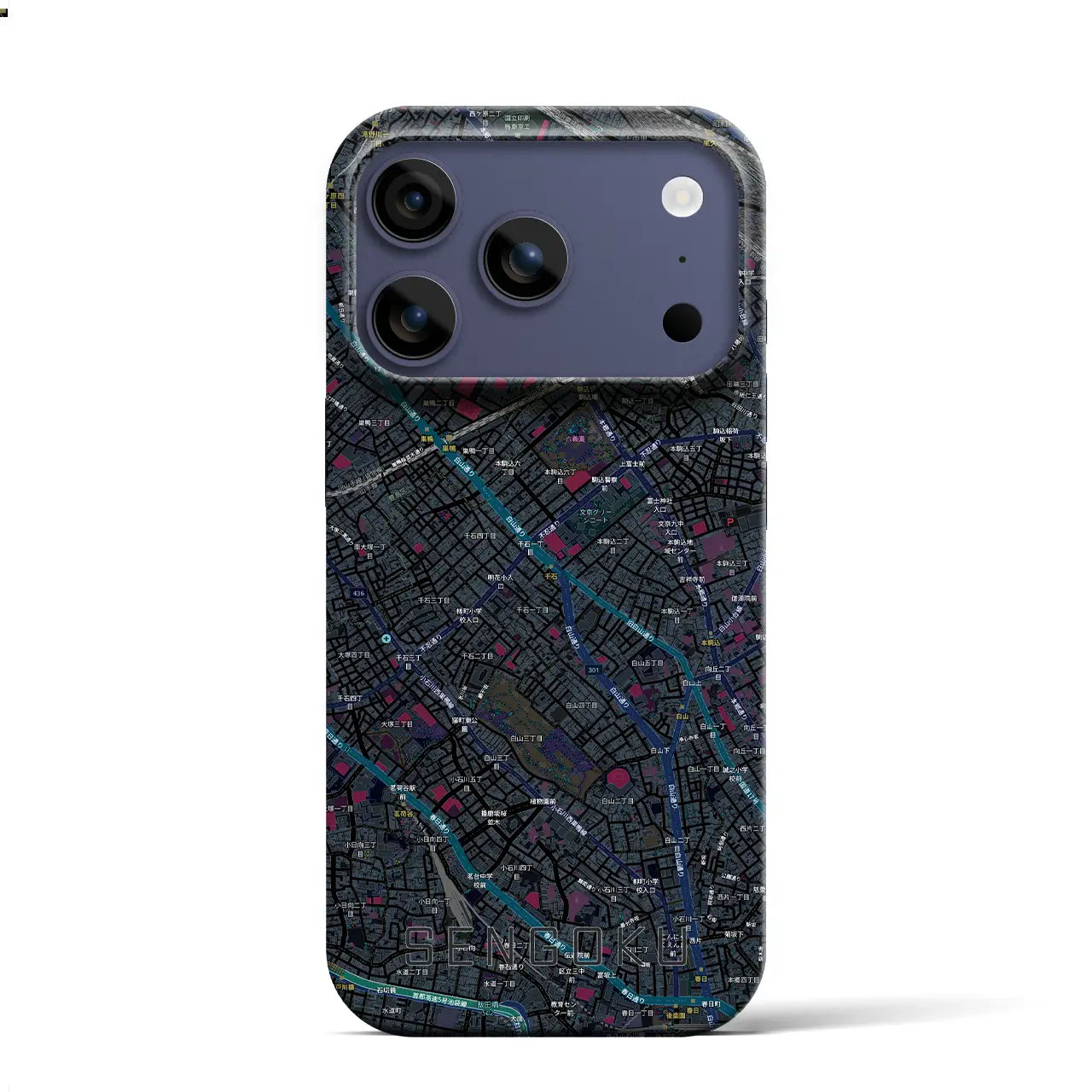 【千石（東京都）】地図柄iPhoneケース（バックカバータイプ）