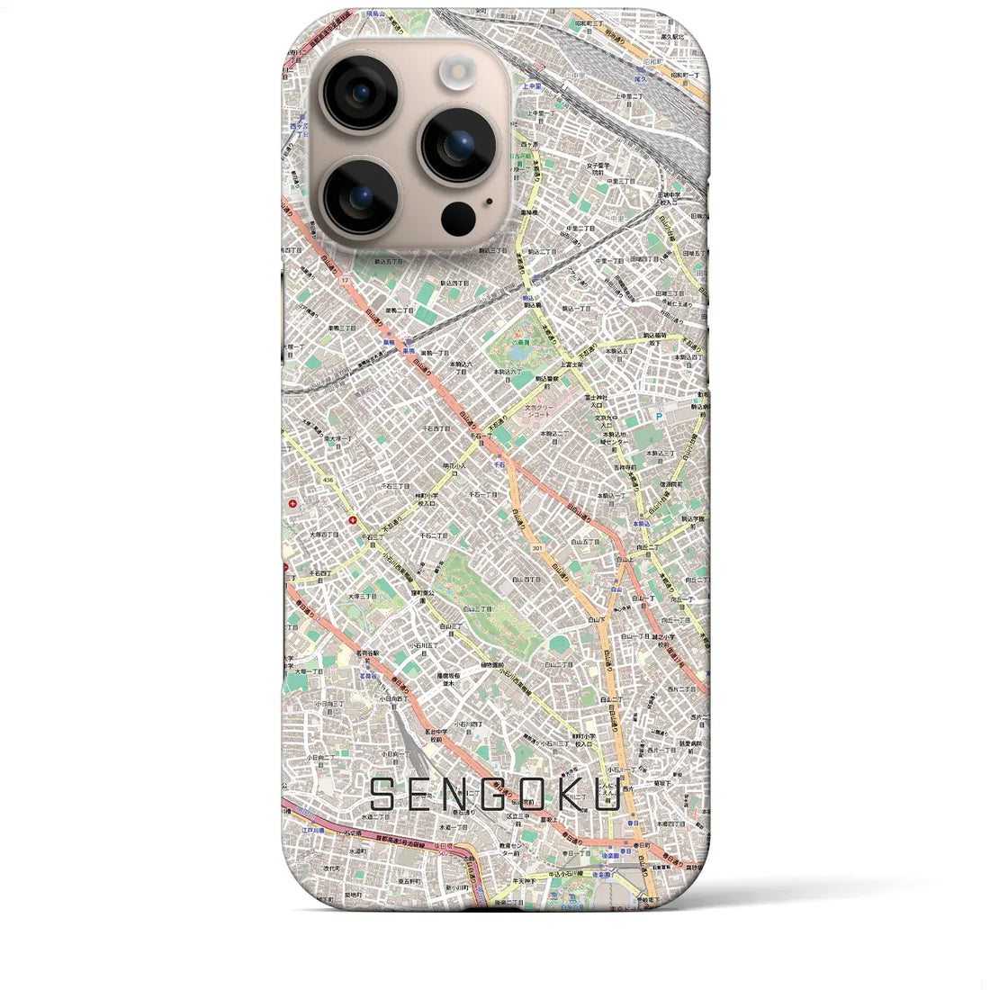 【千石(東京都)】地図柄iPhoneケース(バックカバータイプ)