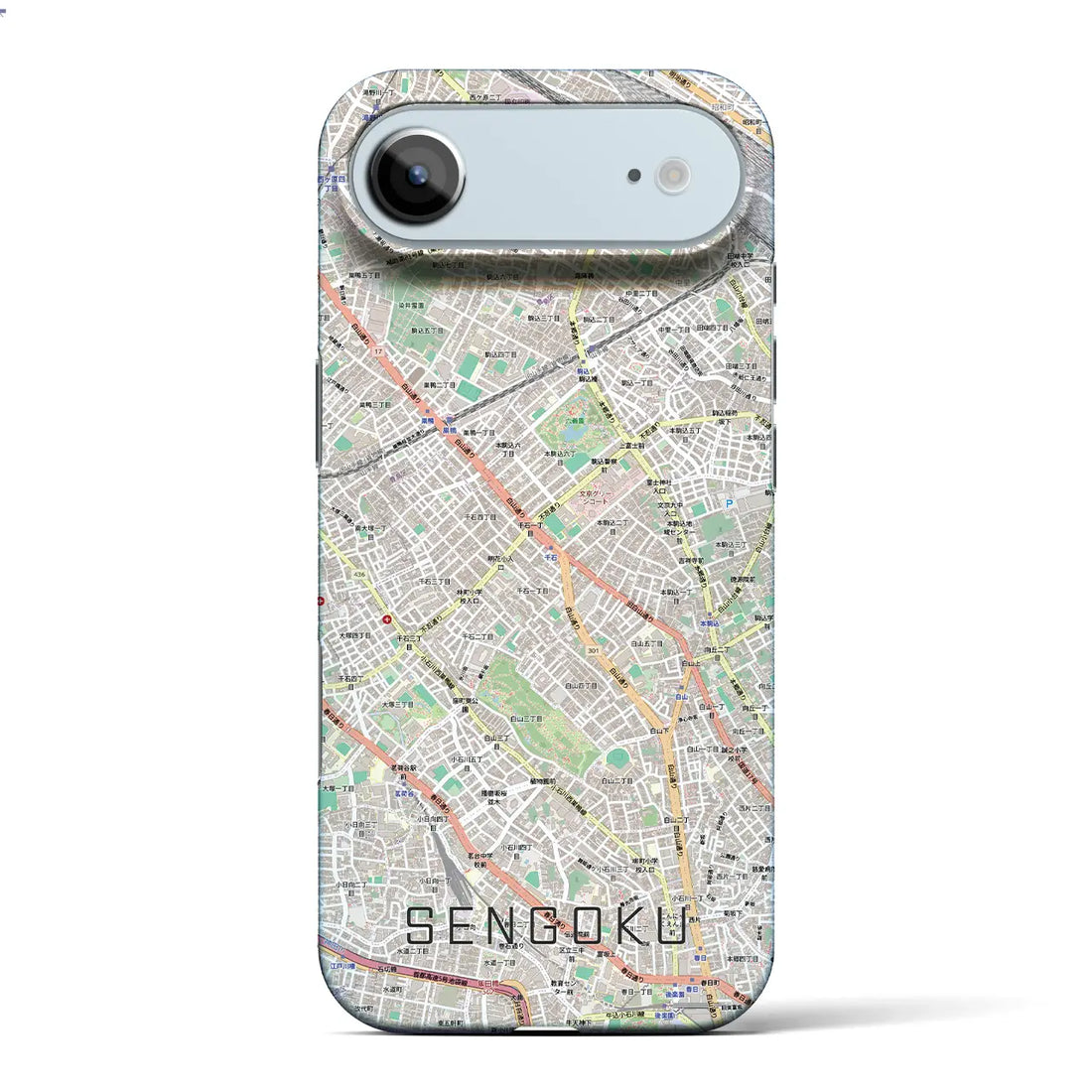 【千石(東京都)】地図柄iPhoneケース(バックカバータイプ)ブラック・iPhone 17 Pro Max 用