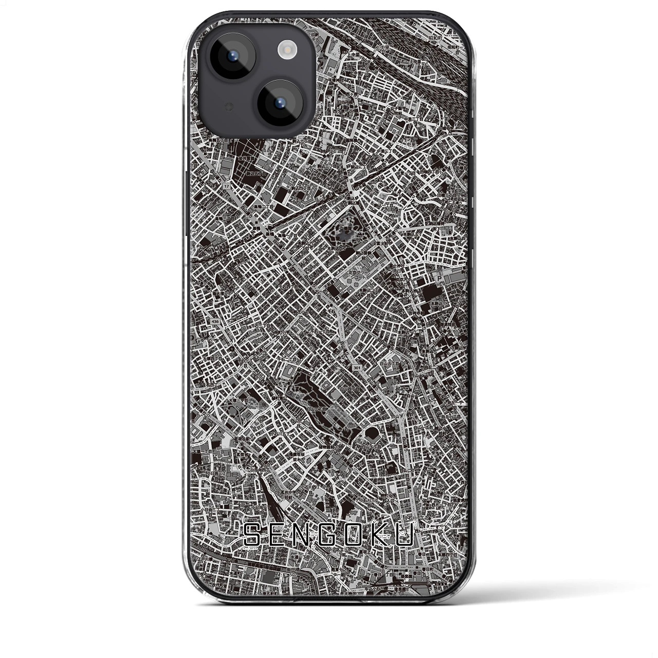 【千石（東京都）】地図柄iPhoneケース（クリアタイプ）