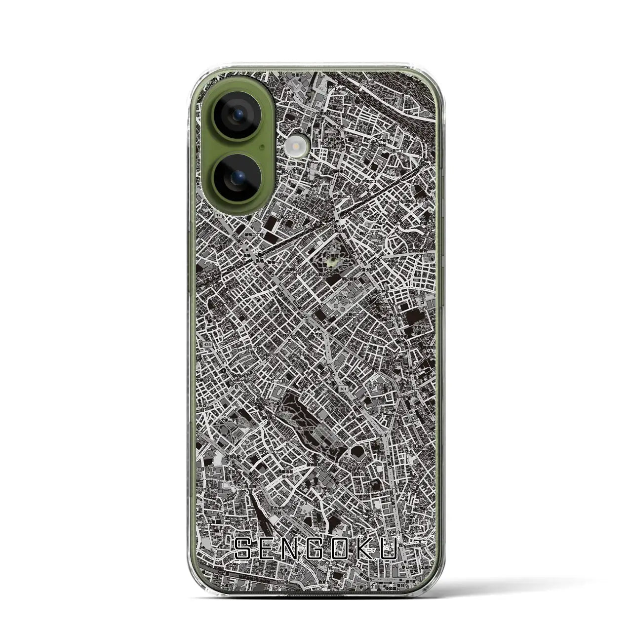 【千石（東京都）】地図柄iPhoneケース（クリアタイプ）