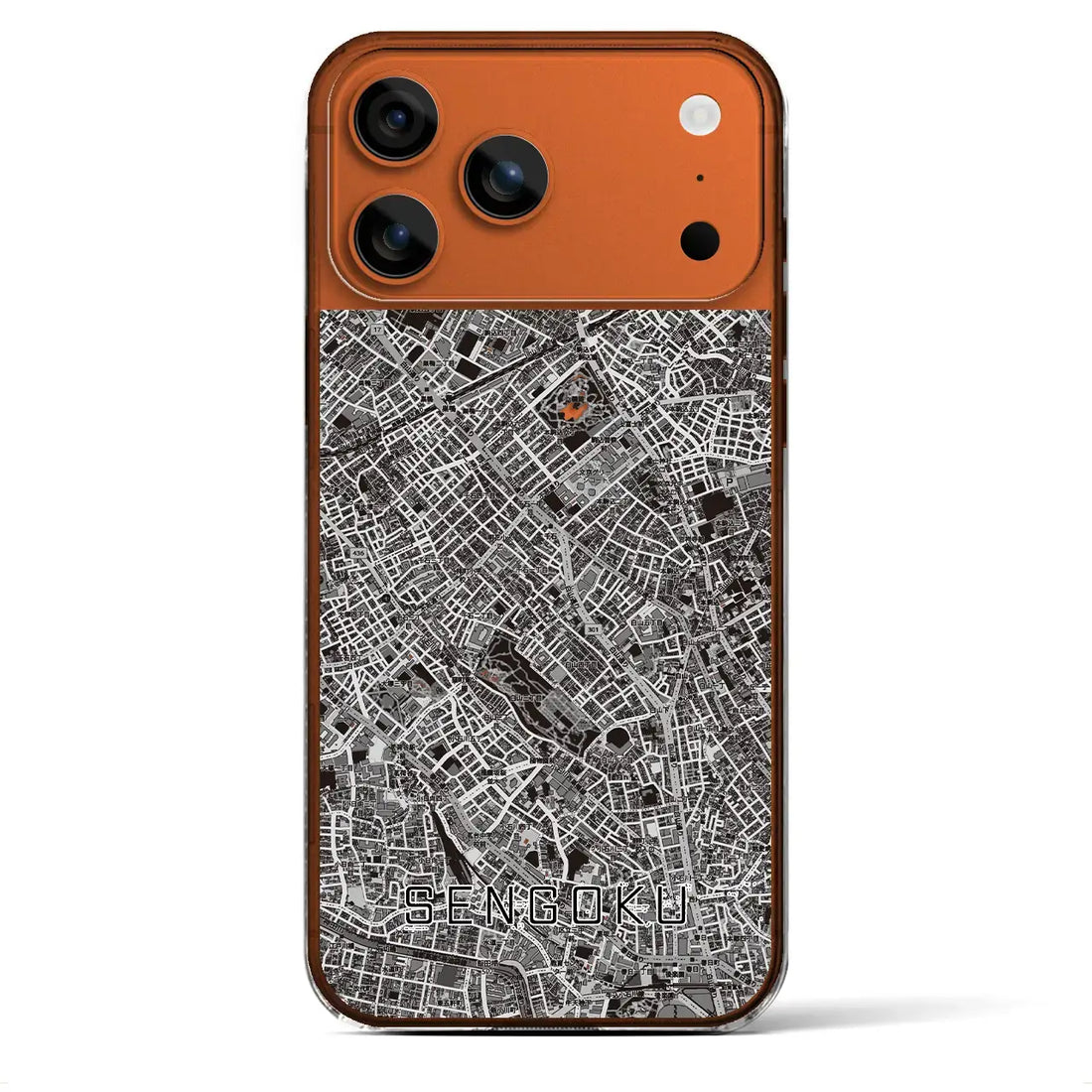 【千石（東京都）】地図柄iPhoneケース（クリアタイプ）モノトーン・iPhone 17 Pro Max 用