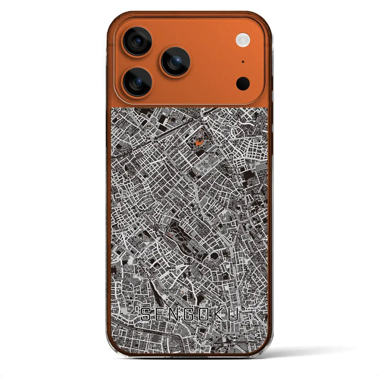 【千石（東京都）】地図柄iPhoneケース（クリアタイプ）モノトーン・iPhone 17 Pro Max 用