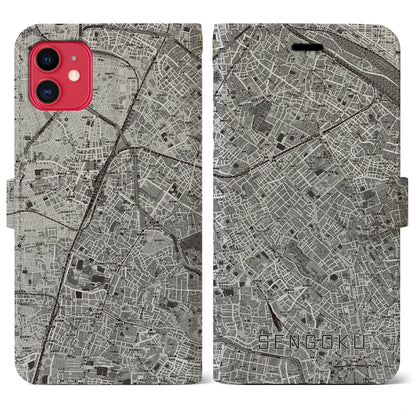 【千石（東京都）】地図柄iPhoneケース（手帳タイプ）