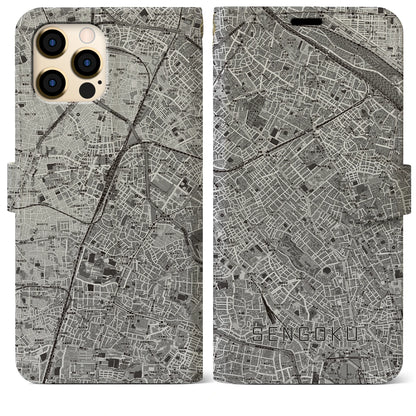 【千石（東京都）】地図柄iPhoneケース（手帳タイプ）