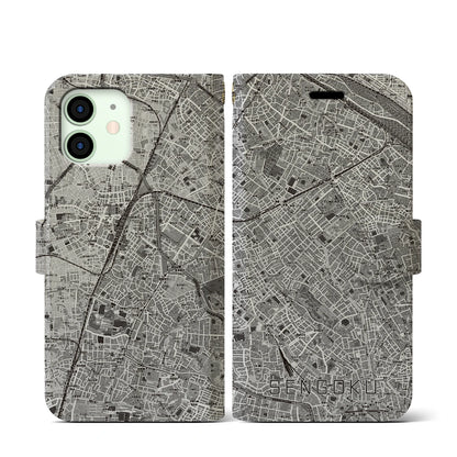 【千石（東京都）】地図柄iPhoneケース（手帳タイプ）