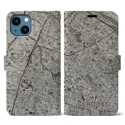 【千石（東京都）】地図柄iPhoneケース（手帳タイプ）