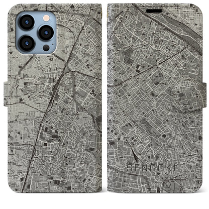 【千石（東京都）】地図柄iPhoneケース（手帳タイプ）
